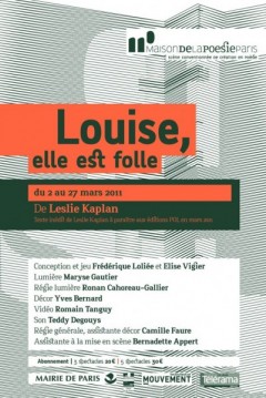 Louise, elle est folle réinvente l’éternel féminin à la Maison de la Poésie Louise, elle est folle réinvente l’éternel féminin à la Maison de la Poésie