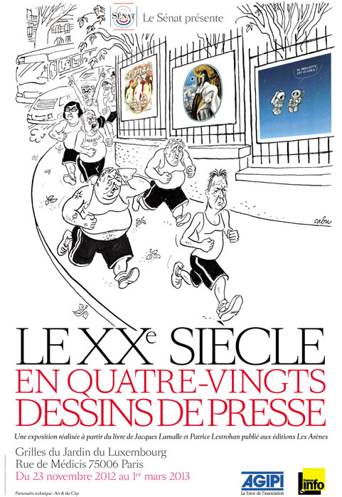 Les grilles du Jardin du Luxembourg ornées de 80 dessins de presse Les grilles du Jardin du Luxembourg ornées de 80 dessins de presse