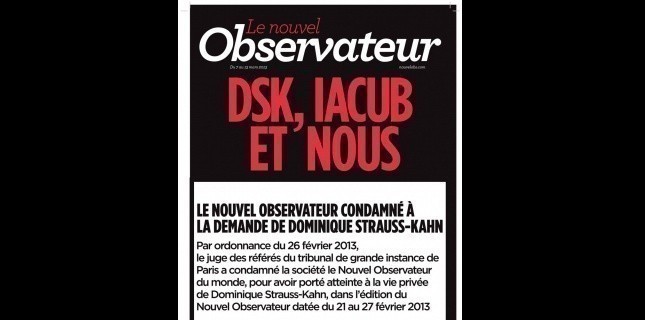 Le Nouvel Obs ne fera finalement pas appel dans l’affaire DSK/Iacub Le Nouvel Obs ne fera finalement pas appel dans l’affaire DSK/Iacub