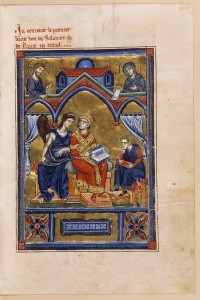 Bible de Saint-Jean d'Acre. 3e quart du XIIIe siècle. Parchemin, H. 0,285 ; L. 0,200 m. Paris, Bibliothèque de l'Arsenal. MS 5211. © BnF