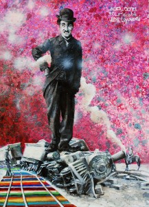 Modern Times (New Generation) : Tribute to Charlie Chaplin, 52 x 40 cm, acrylique et huile sur toile, 2014