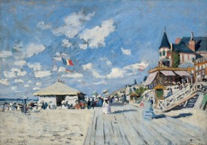 On the Beach at Trouville, 1870 (oil on canvas)