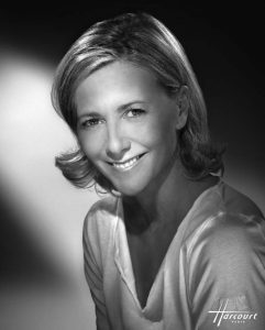 PORTRAIT OF CLAIRE CHAZAL FAMOUS FRENCH JOURNALIST ON TV