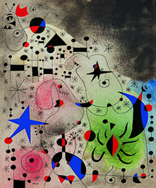 L’Oiseau migrateur 26 mai 1941 gouache et huile sur papier ; 46 x 38 cm collection particulière © Successió Miró / Adagp, Paris 2018 Image courtesy Acquavella Galleries