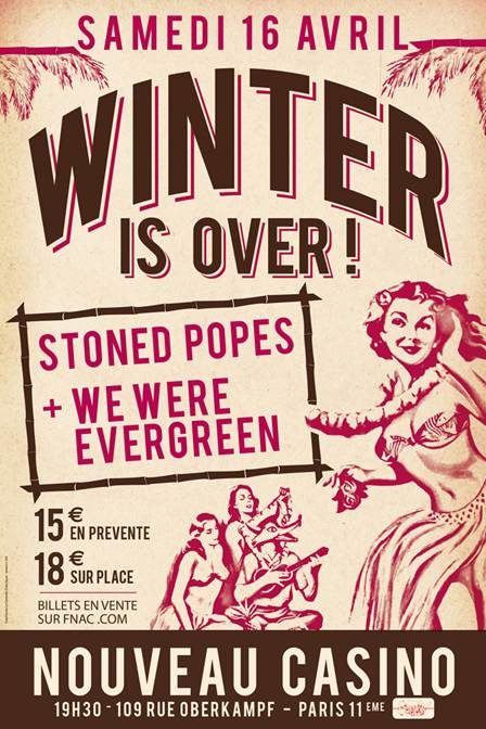 Stoned Popes & We Were Evergreen le 16 avril au Nouveau Casino
