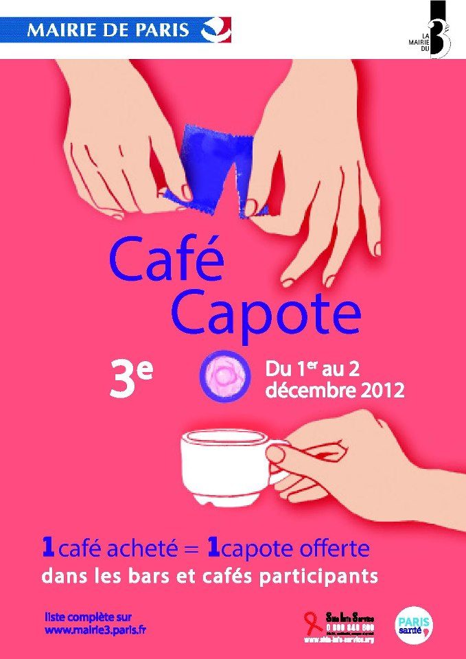 Actu à Paris, un café = une capote et un concours graphique