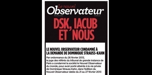 Le Nouvel Obs ne fera finalement pas appel dans l’affaire DSK/Iacub