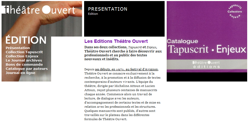 Les Editions du Théâtre Ouvert – Tapuscrits