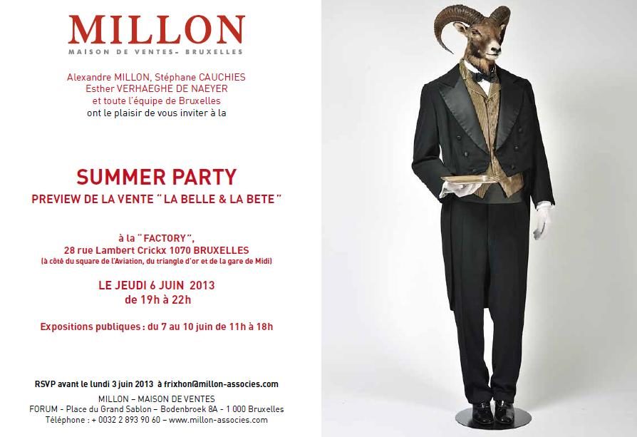 Bruxelles : L’élégante exposition de La belle et la bête avant la vente Millon du lundi 10 juin 2013