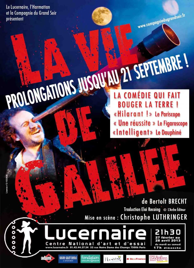 Gagnez 10×2 places, pour la pièce de Brecht “La Vie de Galilée” au Lucernaire, le 18 juin