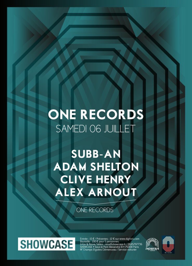 Gagnez 10×2 places pour la soirée avec  One Records au Showcase, avec  Subb-An, Adam Shelton, Clive Henry et Alex Arnout le 6 juillet