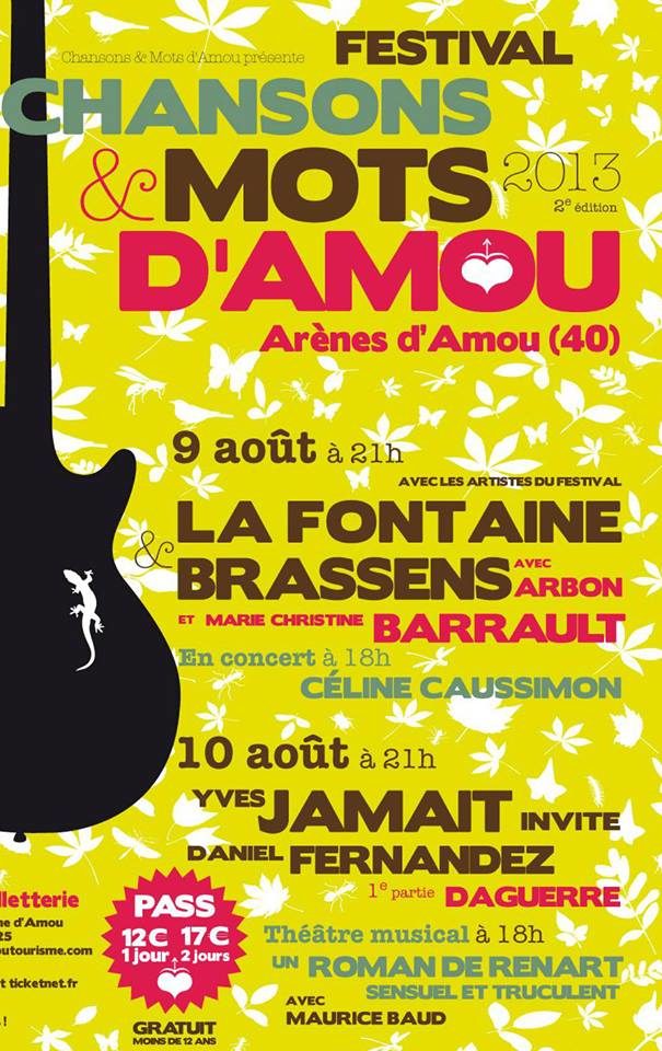 2ème édition de Chansons & Mots d’Amou les 9 et 10 août dans les Landes