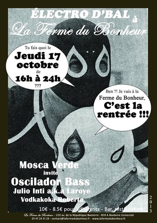 L’ÉLECTRO D’BAL « C’est la rentrée !!! » Jeudi 17 octobre à La Ferme du Bonheur (Nanterre)