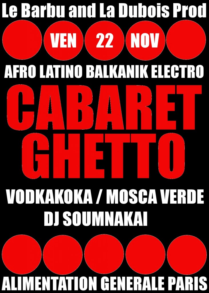 La soirée « Cabaret Guetto » à l’Alimentation Générale le vendredi 22 novembre