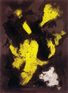 Lucio Fontana, Concetto Spaziale, 1957, huile, technique mixte et paillettes sur toile, 130 x 96 cm, Courtesy Tornabuoni Art