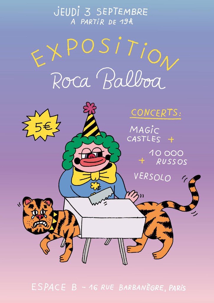 Gagnez 2×1 places pour le vernissage de Roca Balboa et les concerts de 1000 Russos, Magic Castles et Versolo à l’Espace B