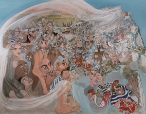 « La traversée des mariés du coeur », 2015 Huile sur toile, 115 x 146 cm 