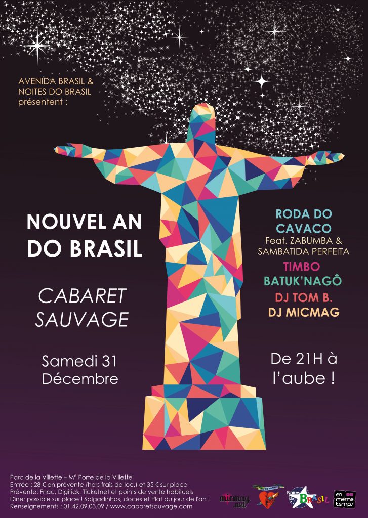 Gagnez 2X2 places pour la soirée de Nouvel An Do Brasil le samedi 31 décembre au Cabaret Sauvage