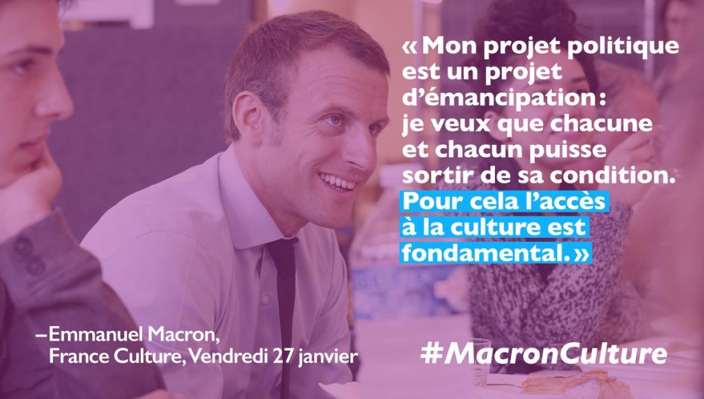 Emmanuel Macron révèle sa politique culturelle à la matinale de France Culture