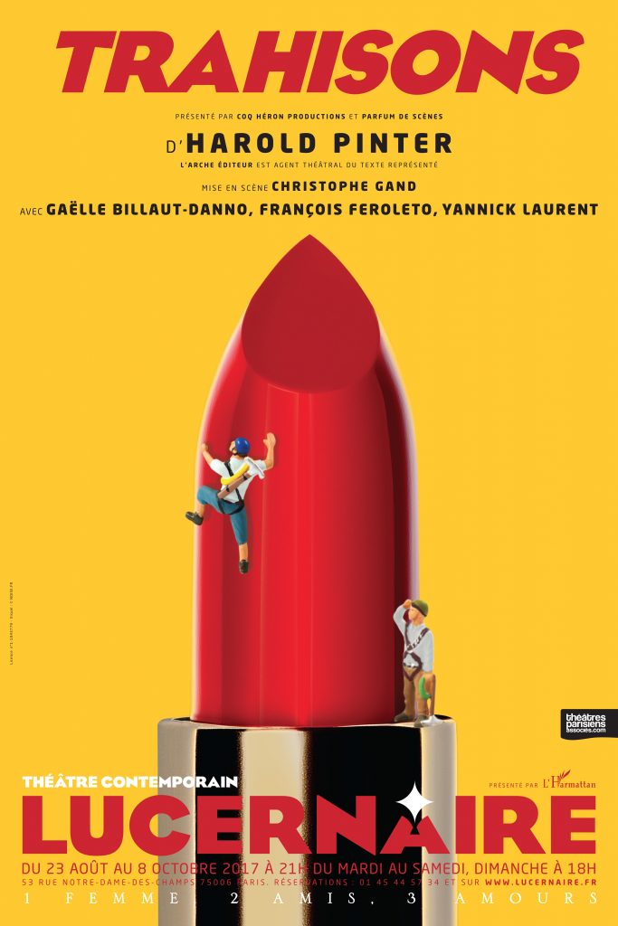 Trahisons, de Harold Pinter mise en scène Christophe Gand au Lucernaire