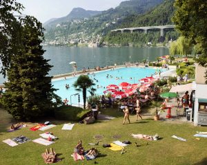 Villeneuve, Lac Léman, piscine communale Les Marines, 2013 © Bertrand Stofleth