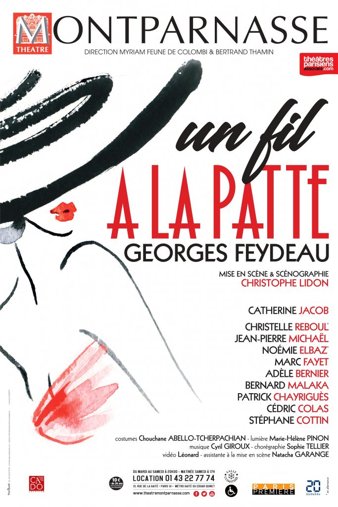 La désopilante Catherine Jacob sauve avec ses partenaires Le fil à la patte du Théâtre Montparnasse.