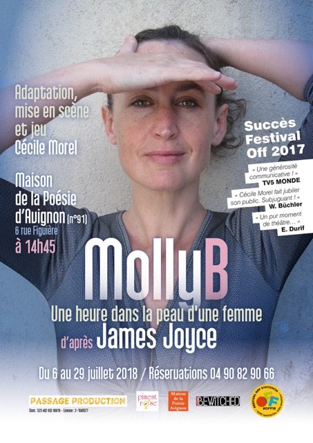 AVIGNON OFF : « Molly B » de James Joyce, un bijou littéraire à découvrir à la Maison de la Poésie.