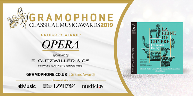 « La Reine de Chypre » récompensée par Gramophone Classical Music Awards 2019