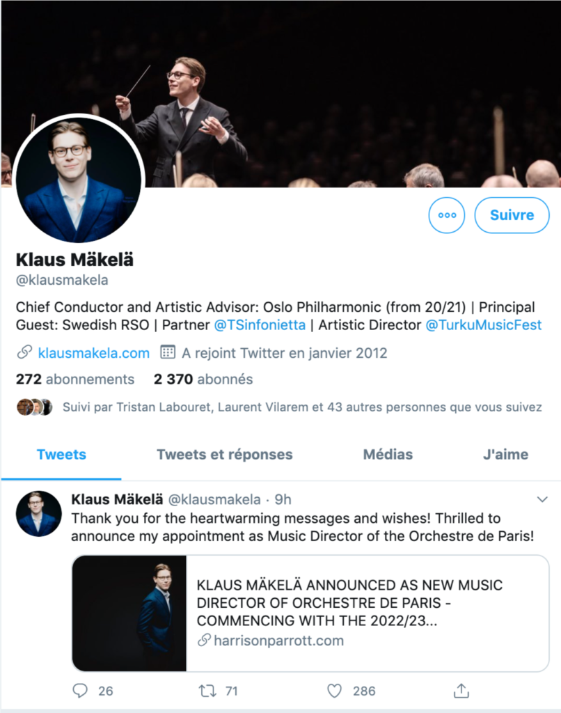 Klaus Mäkelä nommé à la direction musicale de l’Orchestre de Paris