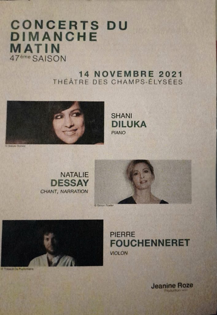 Shani Diluka, Natalie Dessay et Pierre Fouchenneret Honorent Marcel Proust Au théâtre des Champs Elysées.